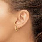 14k 2x12mm Polished Lightweight Tube Hoop Earrings