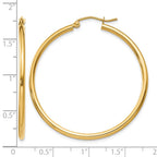 14k 2x40mm Polished Tube Hoop Earrings