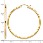14k 2x45mm Polished Tube Hoop Earrings