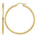 14k 2x45mm Polished Tube Hoop Earrings