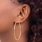 14k 2x55mm Polished Lightweight Tube Hoop Earrings