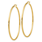 14k 2x60mm Polished Tube Hoop Earrings