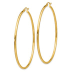 14k 2x60mm Polished Lightweight Tube Hoop Earrings