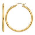 14K 2.5x40mm Polished Lightweight Tube Hoop Earrings