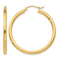 14k 2.5x35mm Polished Lightweight Tube Hoop Earrings