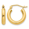 14k 3x16mm Polished Lightweight Tube Hoop Earrings