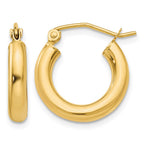 14k 3x16mm Polished Lightweight Tube Hoop Earrings