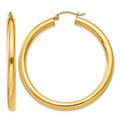 14K 4x45mm Polished Tube Hoop Earrings