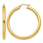 14K 4x45mm Polished Tube Hoop Earrings