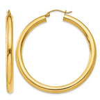 14K 4x45mm Polished Lightweight Tube Hoop Earrings
