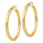 14K 4x50mm Polished Tube Hoop Earrings