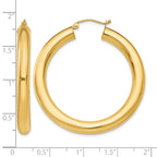 14k 5x40mm Polished Lightweight Tube Hoop Earrings