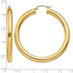 14k 5x50mm Polished Tube Hoop Earrings