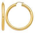 14k 5x50mm Polished Lightweight Tube Hoop Earrings
