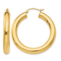 14k 5x35mm Polished Tube Hoop Earrings
