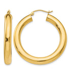 14k 5x35mm Polished Tube Hoop Earrings