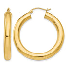 14k 5x35mm Polished Lightweight Tube Hoop Earrings