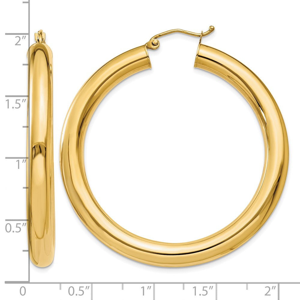 14k 5x45mm Polished Tube Hoop Earrings