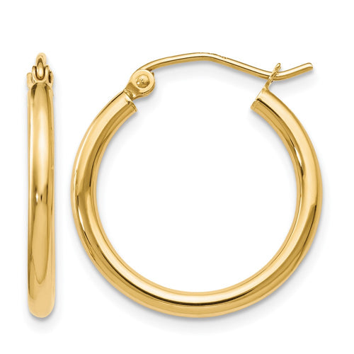 10K Polished Hinged Hoop Earrings