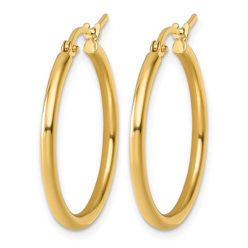 10K Polished Hinged Hoop Earrings