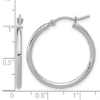 10K White Gold Polished Hinged Hoop Earrings