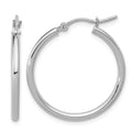 10K White Gold Polished Hinged Hoop Earrings