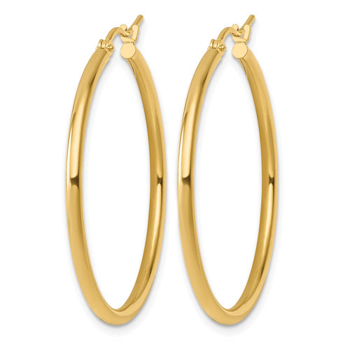 10K Polished Hinged Hoop Earrings
