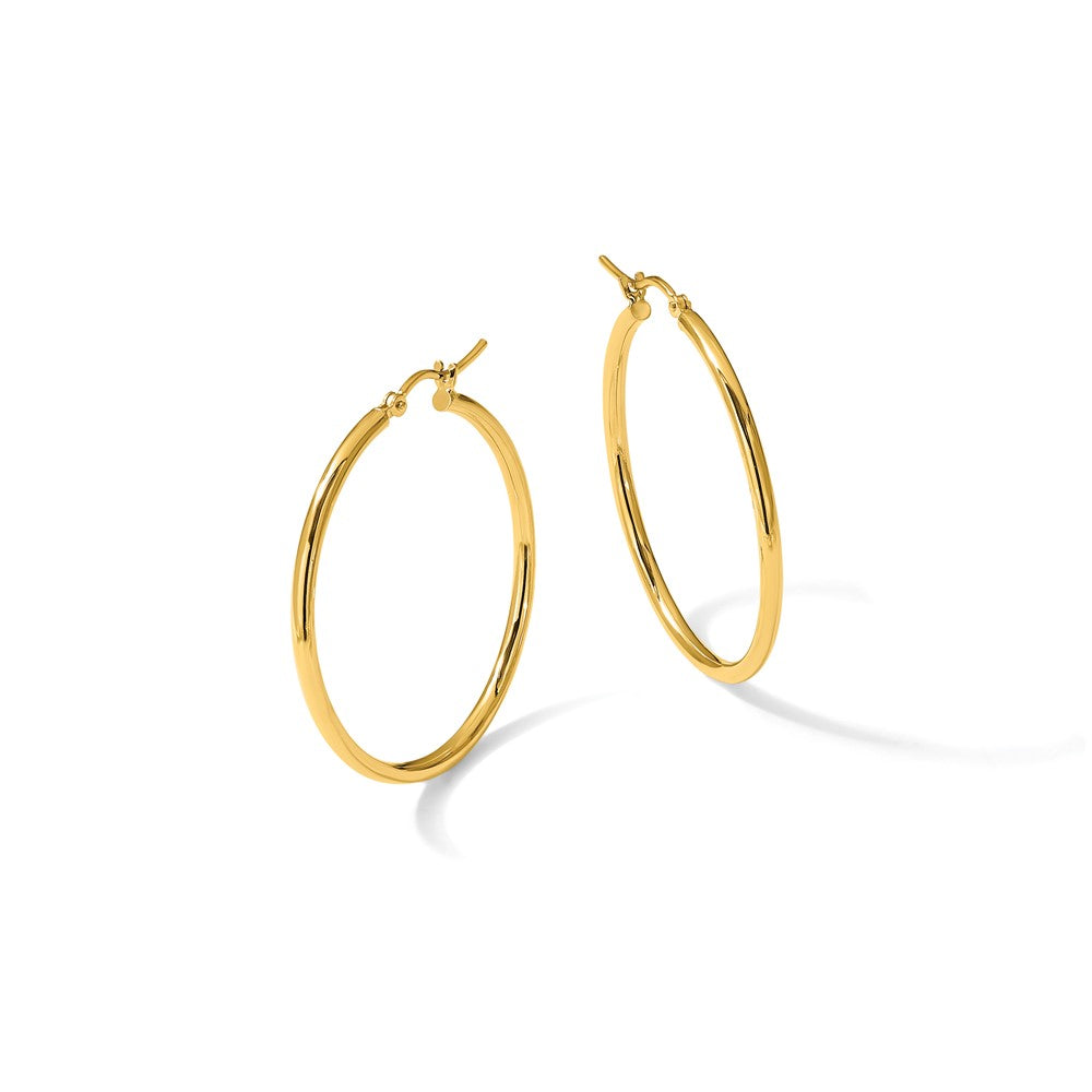 10K Polished Hinged Hoop Earrings