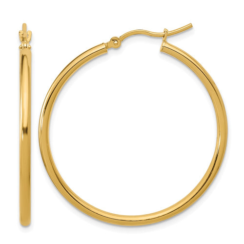 10K Polished Hinged Hoop Earrings