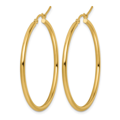 10K Polished Hinged Hoop Earrings