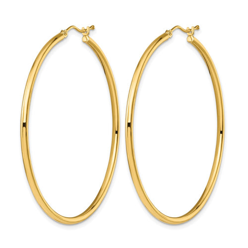 10K Polished Hinged Hoop Earrings