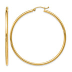 10K Polished Hinged Hoop Earrings