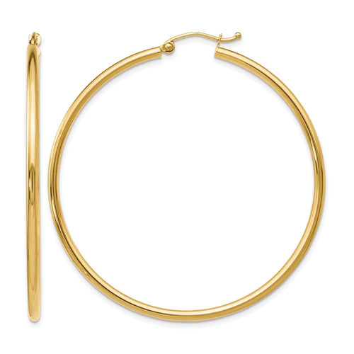 10K Polished Hinged Hoop Earrings