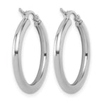 10K White Gold Polished Hinged Hoop Earrings