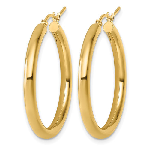 10K Polished Hinged Hoop Earrings