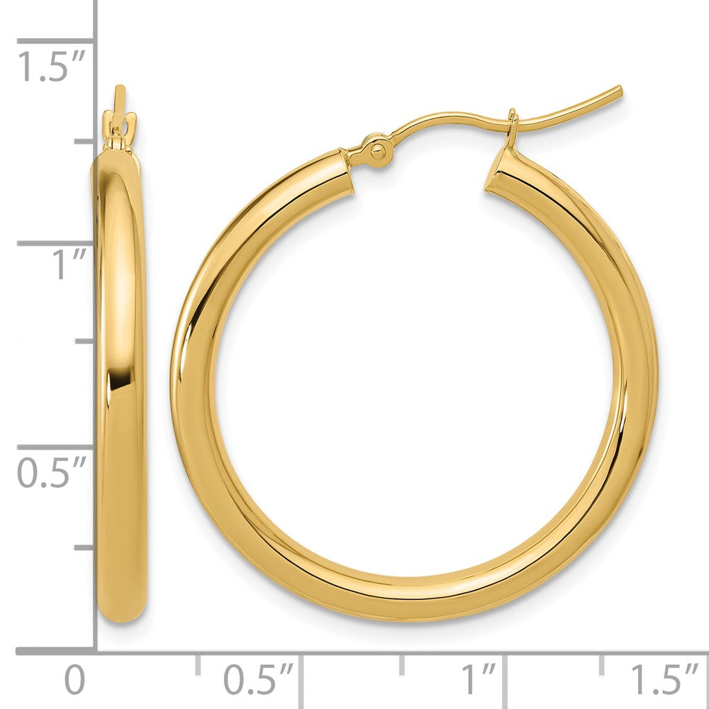 10K Polished Hinged Hoop Earrings