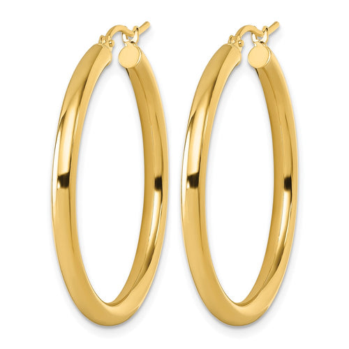 10K Polished Hinged Hoop Earrings