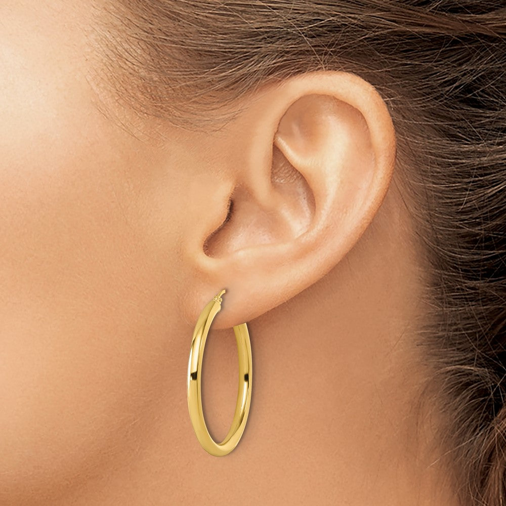 10K Polished Hinged Hoop Earrings
