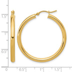 10K Polished Hinged Hoop Earrings