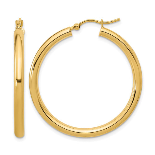 10K Polished Hinged Hoop Earrings