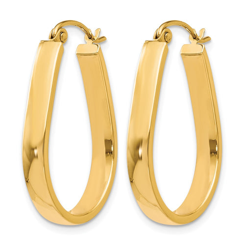 10K Polished Hinged Hoop Earrings