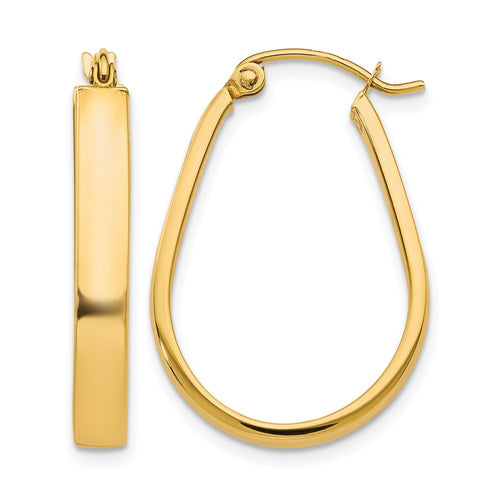 10K Polished Hinged Hoop Earrings