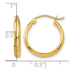 14k 2.75x18mm Polished Tube Hoop Earrings