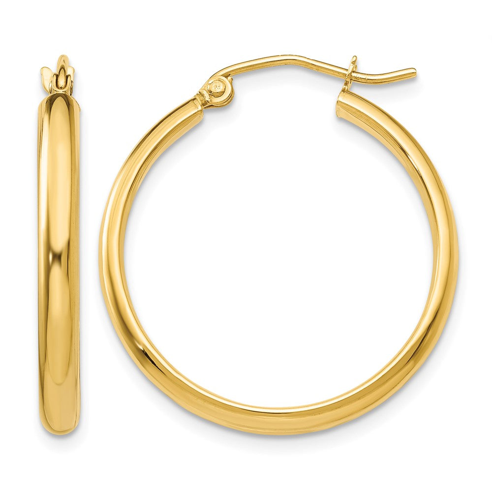 14k 2.75x25mm Polished Tube Hoop Earrings