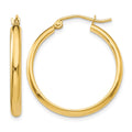 14k 2.75x25mm Polished Tube Hoop Earrings