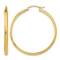 14k 2.75x35mm Polished Tube Hoop Earrings