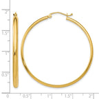 14k 2.75x40mm Polished Tube Hoop Earrings