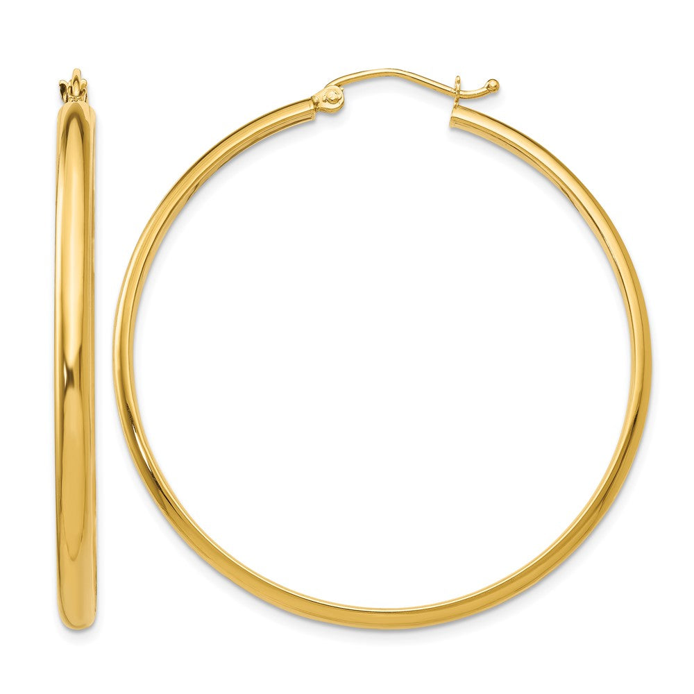 14k 2.75x40mm Polished Tube Hoop Earrings