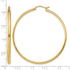 14k 2.75x50mm Polished Tube Hoop Earrings