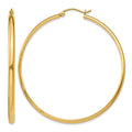 14k 2.75x50mm Polished Tube Hoop Earrings